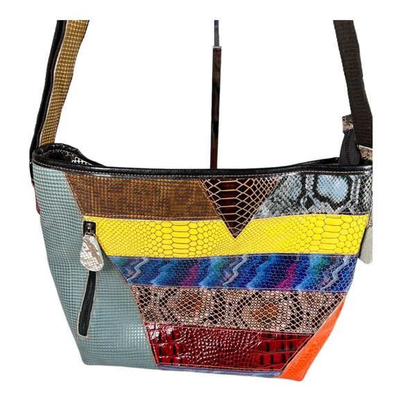 Treska Alligator Print Patchwork‎ Purse - Picture 1 of 9